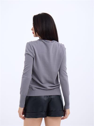 42281 TRİKO SALAŞ KAZAK-GRİ