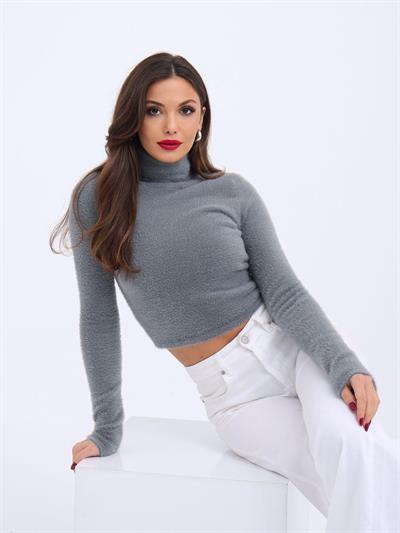 42461 TRİKO SİMLİ BALIKÇI KAZAK-GRİ