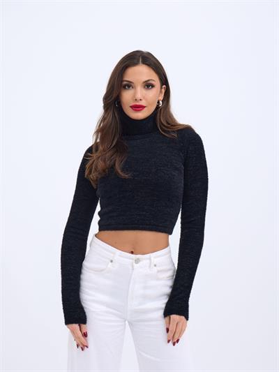 42461 TRİKO SİMLİ BALIKÇI KAZAK-SİYAH