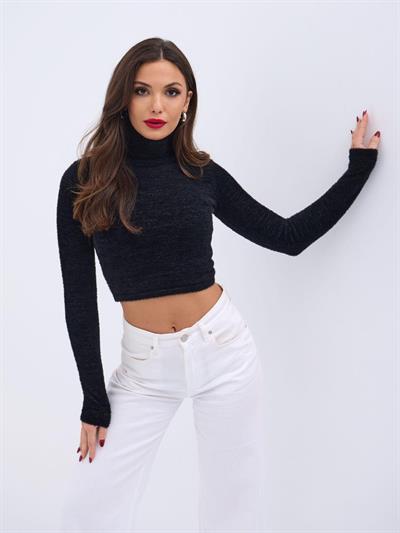 42461 TRİKO SİMLİ BALIKÇI KAZAK-SİYAH