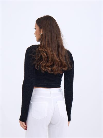 42461 TRİKO SİMLİ BALIKÇI KAZAK-SİYAH