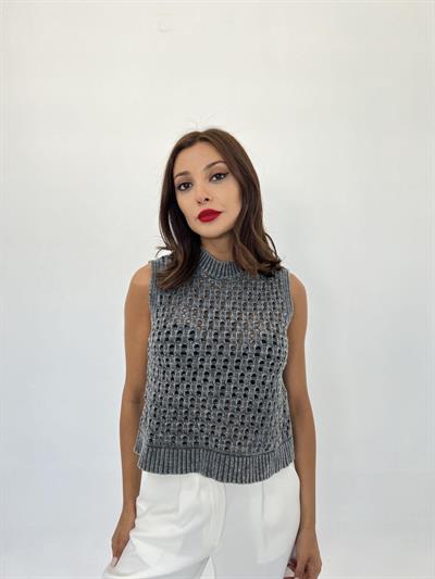 43021 TRİKO FİLE SÜVETER-ANTRASİT