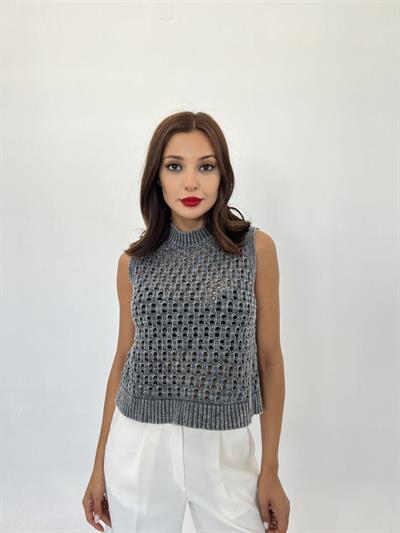 43021 TRİKO FİLE SÜVETER-ANTRASİT