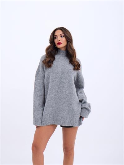 43061 TRİKO YARIM BALIKÇI KAZAK-GRİ