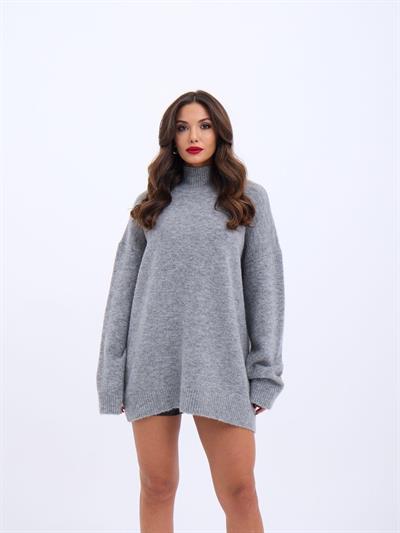 43061 TRİKO YARIM BALIKÇI KAZAK-GRİ