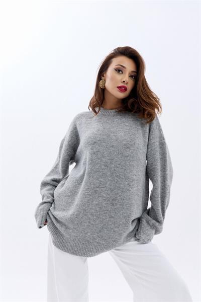 43071 TRİKO SIFIR YAKA SALAŞ KAZAK-GRİ