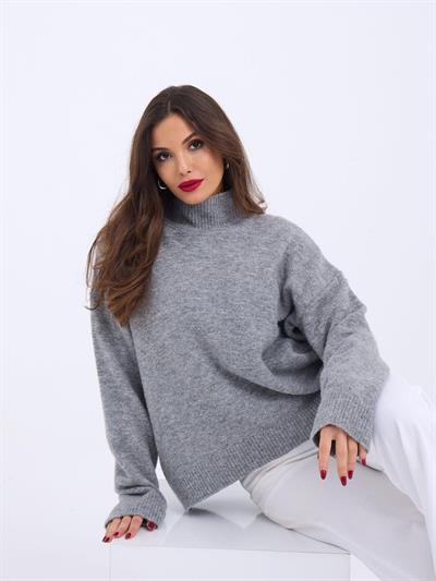 43081 TRİKO YARIM BALIKÇI SALAŞ KAZAK-GRİ