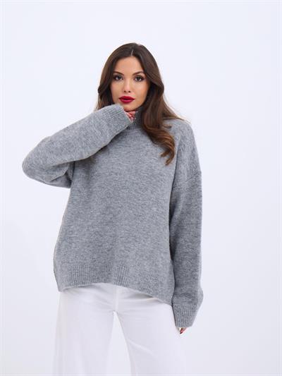 43081 TRİKO YARIM BALIKÇI SALAŞ KAZAK-GRİ