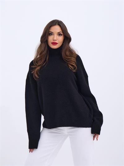 43081 TRİKO YARIM BALIKÇI SALAŞ KAZAK-SİYAH