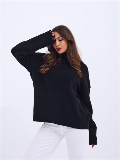 43081 TRİKO YARIM BALIKÇI SALAŞ KAZAK-SİYAH