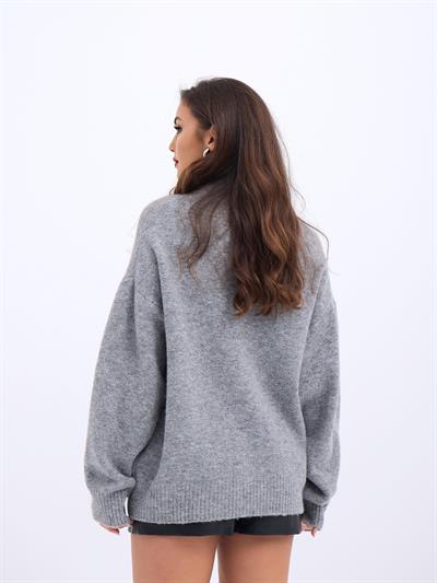 43101 TRİKO ÖNÜ KISA SALAŞ KAZAK-GRİ