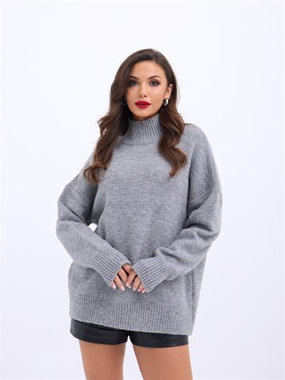 43141 TRİKO YARIM BALIKÇI SALAŞ KAZAK-GRİ