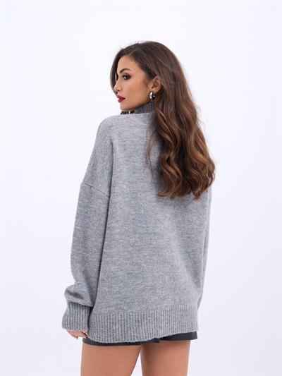 43141 TRİKO YARIM BALIKÇI SALAŞ KAZAK-GRİ