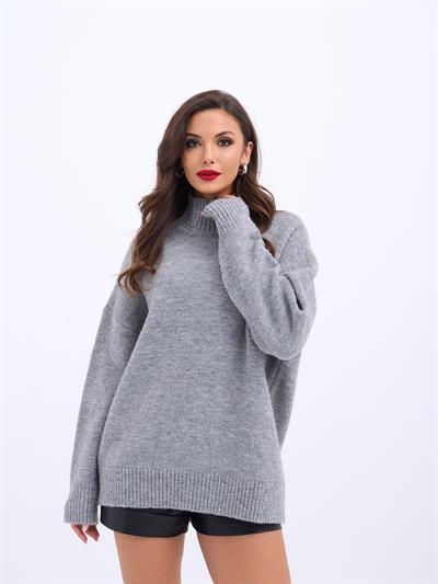 43141 TRİKO YARIM BALIKÇI SALAŞ KAZAK-GRİ