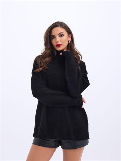 43141 TRİKO YARIM BALIKÇI SALAŞ KAZAK-SİYAH