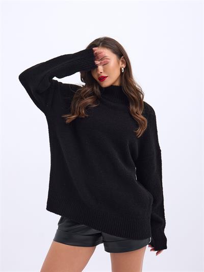 43141 TRİKO YARIM BALIKÇI SALAŞ KAZAK-SİYAH