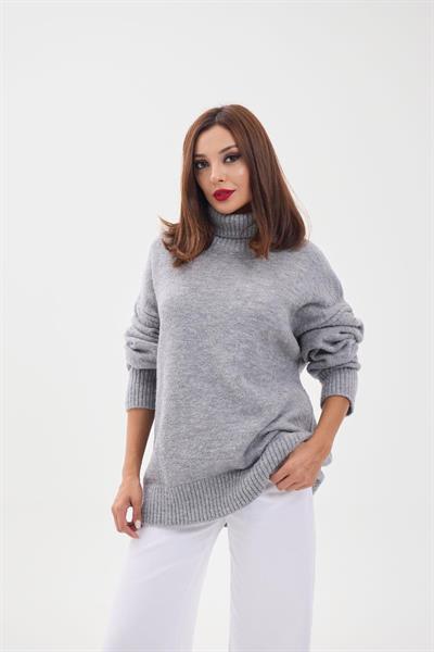 43151 TRİKO BALIKÇI SALAŞ KAZAK-GRİ