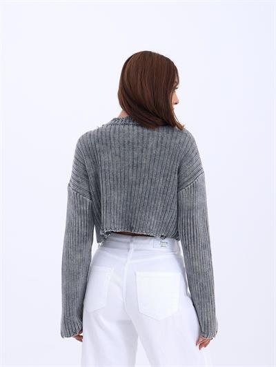 43191 TRİKO CROP KAZAK-ANTRASİT