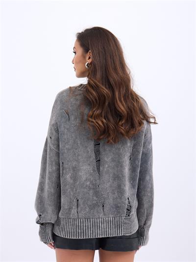 43201 TRİKO YIRTIKLI SALAŞ KAZAK-ANTRASİT