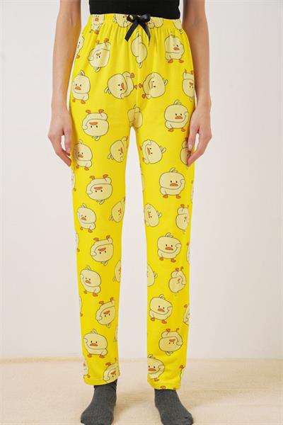 4323 Desenli Pijama Altı - Sarı