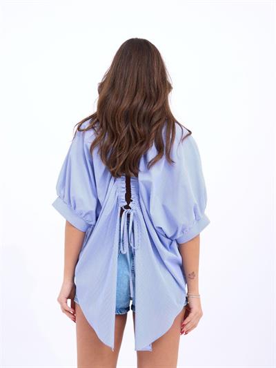 5190 GÖMLEK-MAVİ BEYAZ ÇİZGİLİ