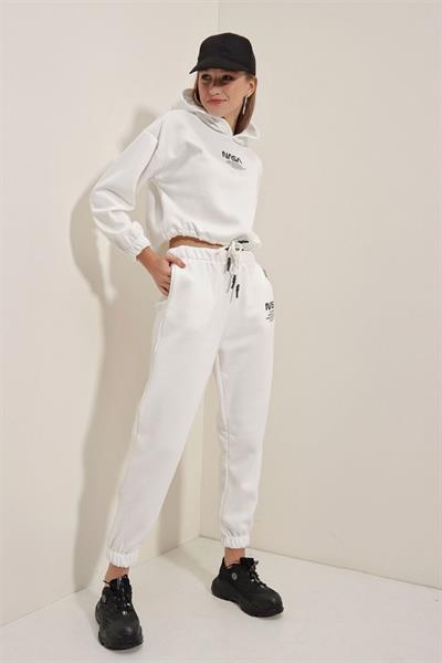 55313  Nasa Baskılı Eşofman Takımı - Beyaz