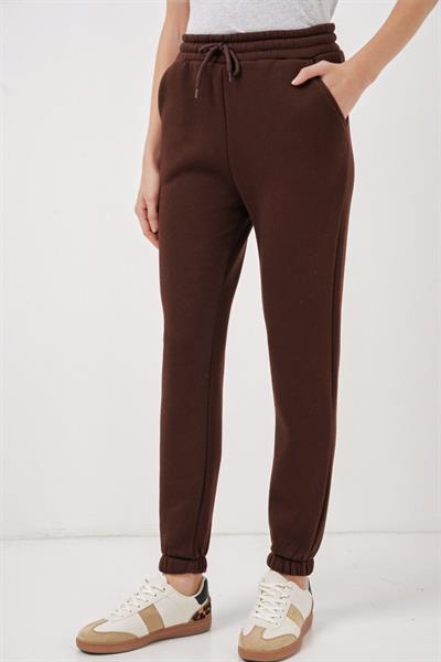 55450 Üç İplik Eşofman Altı - Kahverengi