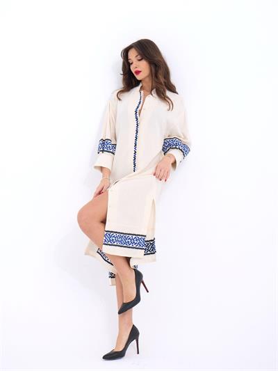 5758 ELBİSE-KREM-SAX