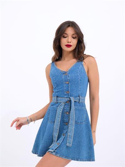 6208 KOT ELBİSE-MAVİ