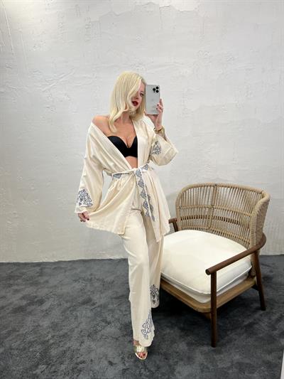 6217 KİMONO TAKIM-BEJ