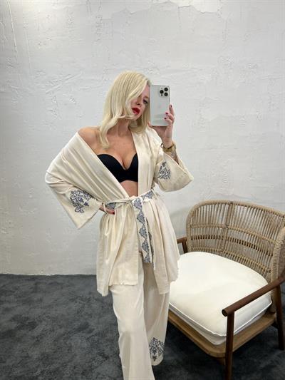 6217 KİMONO TAKIM-BEJ