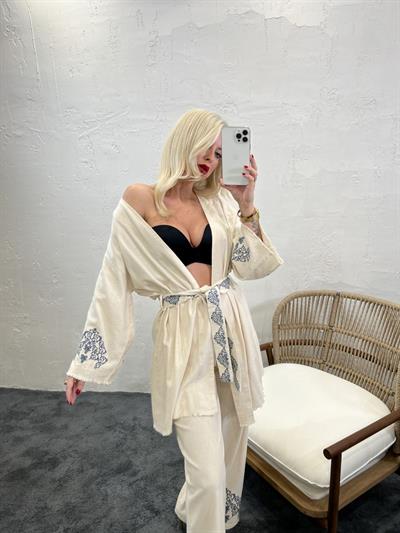 6217 KİMONO TAKIM-BEJ