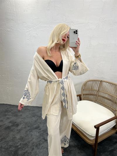 6217 KİMONO TAKIM-BEJ