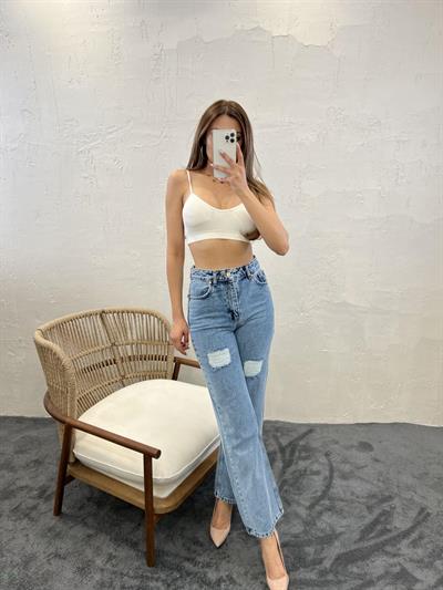 6373 DENİM SLIM PALAZZO FIT-MAVİ