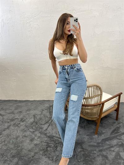 6373 DENİM SLIM PALAZZO FIT-MAVİ