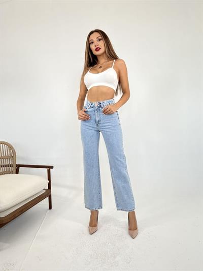 6425 DENİM WIDE LEG-MAVİ
