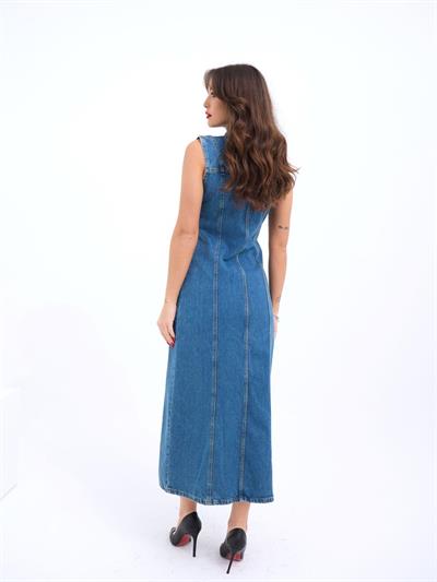 6460 KOT ELBİSE-MAVİ