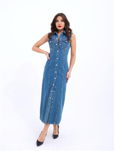 6460 KOT ELBİSE-MAVİ