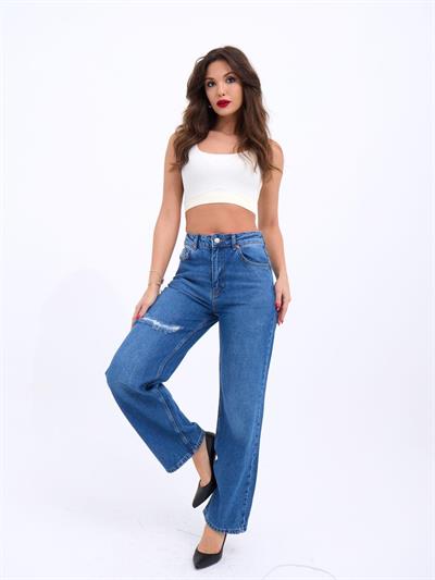 6491 DENİM WIDE LEG-MAVİ