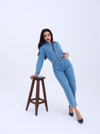 6534 DENİM TULUM-MAVİ