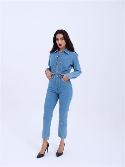 6534 DENİM TULUM-MAVİ