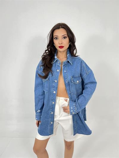 6599 KOT GÖMLEK-MAVİ