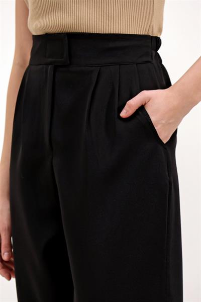 6612 Yüksek Bel Kumaş Pantolon - Siyah