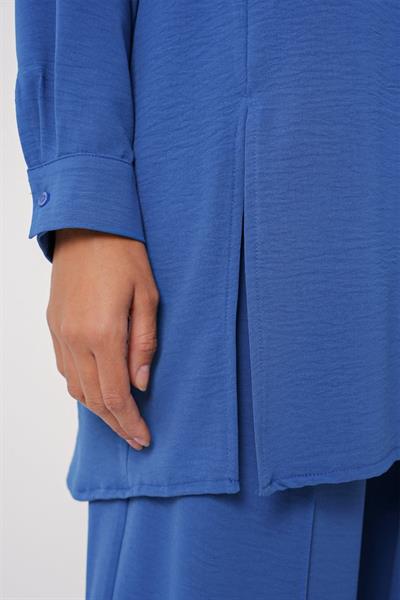 6679 Uzun Tunik Pantolon İkili Takım - İndigo
