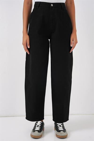 6703 Yüksek Bel Kot Pantolon - Siyah