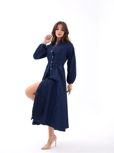 6707 KOT ELBİSE-MAVİ