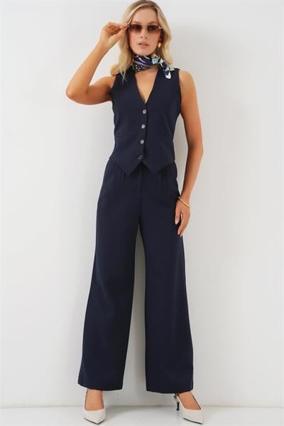 6709 Yelek Pantolon İkili Takım - Lacivert