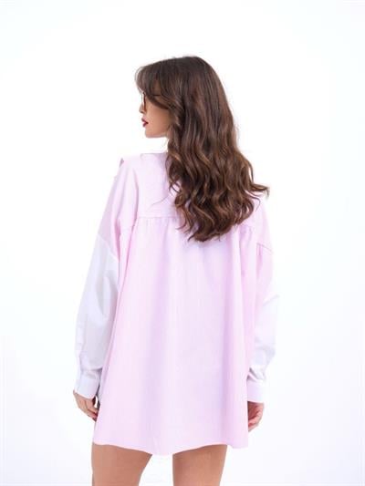 6749 GÖMLEK-PEMBE ÇİZGİLİ