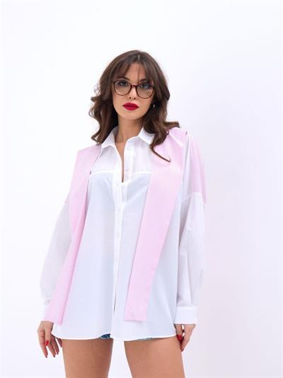 6749 GÖMLEK-PEMBE ÇİZGİLİ