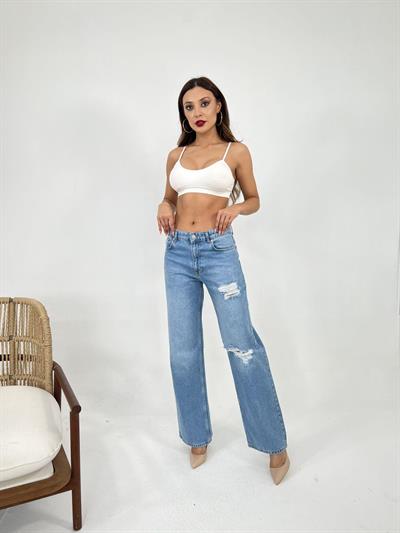 6796 DENİM LOW WAİST BOO-MAVİ